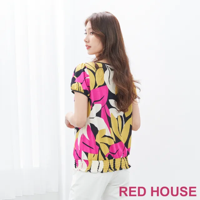 【RED HOUSE 蕾赫斯】亮眼印花圓領上衣(黃色)