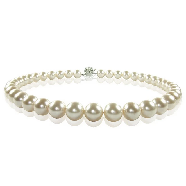 【小樂珠寶】2A超大粒徑珠大顆9-10mm天然珍珠整串項鍊稀有少見(另再送超值大顆天然珍珠墜鍊高挑豐腴必買)