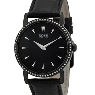 【Hugo Boss Black】簡約流線時尚皮帶女錶(H1502303)