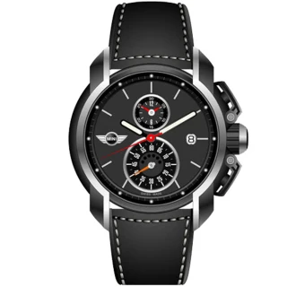 【MINI Swiss Watches】跑車時尚流線型皮帶腕錶(45mm/MINI-32)
