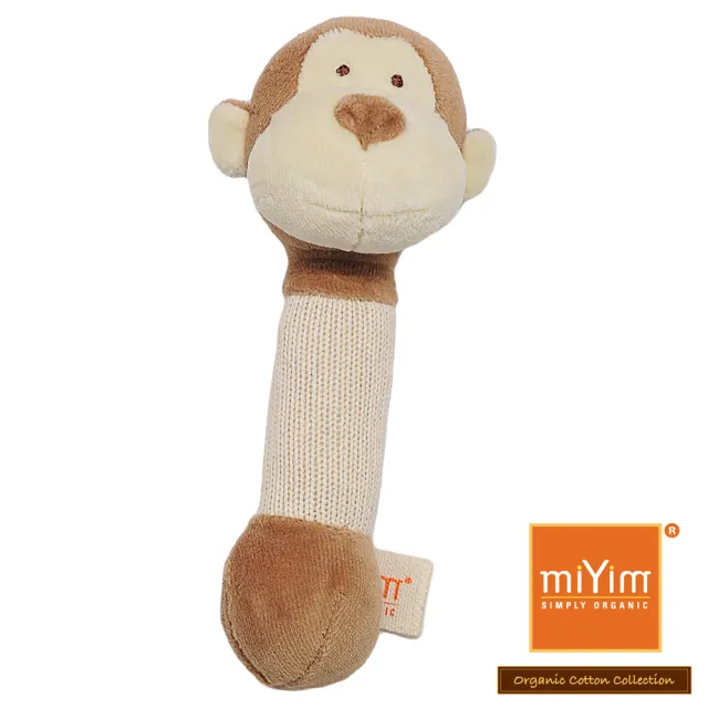 【美國miYim】有機棉吉拿棒-多款動物造型(新生寶寶安撫玩具手搖鈴固齒器娃娃)