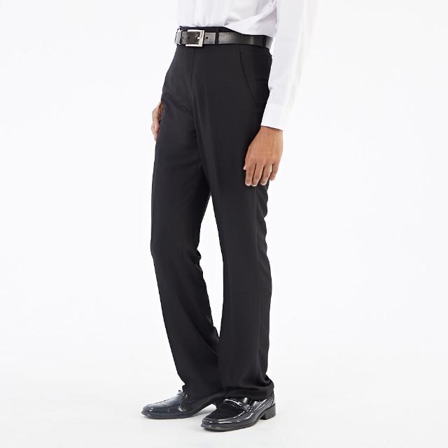 【NST Jeans】羊毛 質感黑 光澤優雅 斜口袋 男無打摺西裝褲-中腰(390-5822)
