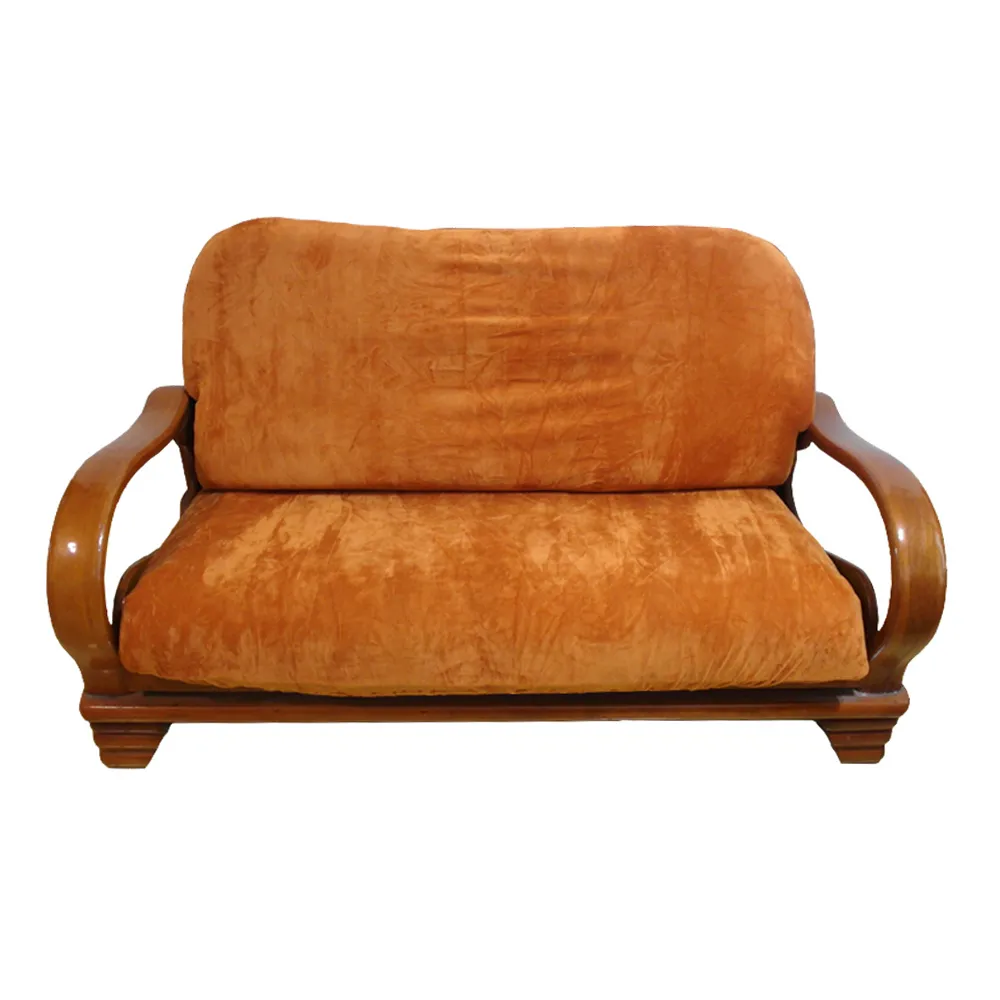 【Osun】厚綿絨防蹣彈性沙發座墊套/靠墊套(香檳橘2人座 聖誕禮物CE208)
