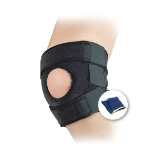 【菁炭元素】MIT可調式兩段式專業高端彈力超透氣運動護膝 一件(贈針織護腕 一對)