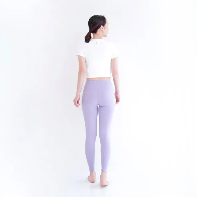 【Mukasa 慕卡莎】DURABLE 接邊短袖短版上衣 - 純淨白 - MUK-23043(瑜珈服、瑜珈罩衫、運動上衣)