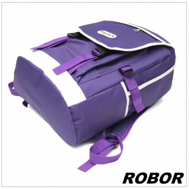 【ROBOR】雙11 潮流百搭休閒簡約後背包(紫色)
