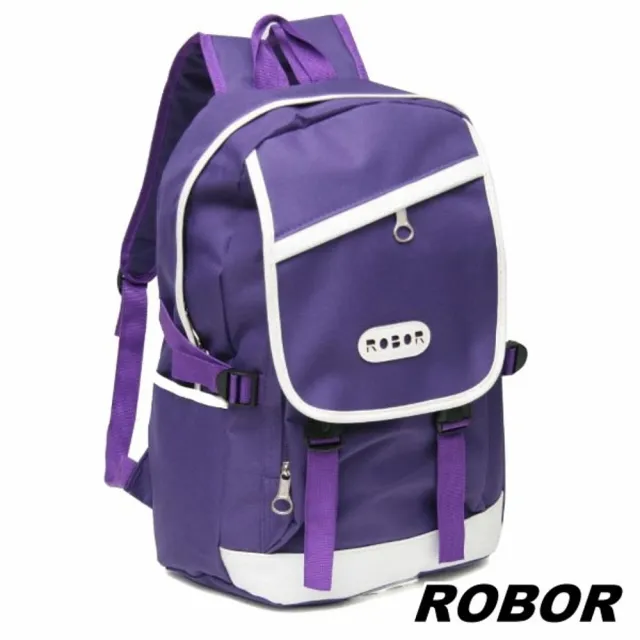 【ROBOR】潮流百搭休閒簡約後背包(紫色)