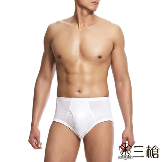 【三槍牌】時尚精典型男金絲棉三角褲(2件組白M-XL)