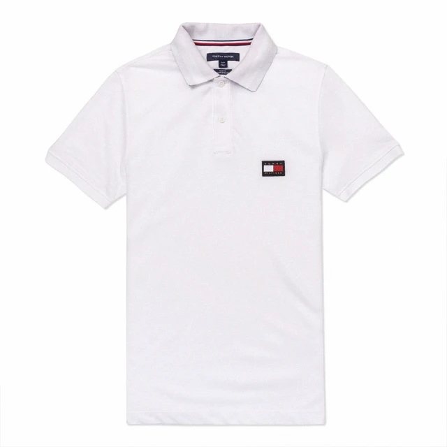 Tommy Hilfiger TOMMY 經典貼布大Logo短袖POLO衫 上衣-白色(平輸品/)