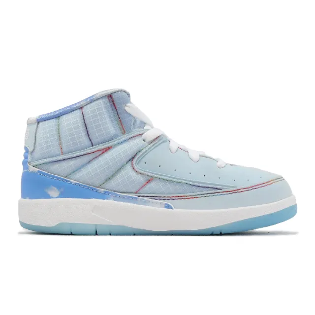 NIKE 耐吉】童鞋Jordan 2 Retro SP TD 小童藍白休閒鞋聯名夜光幼童喬丹