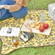 【Homely Zakka】野餐超值組合 編織木片掀蓋手提野餐籃+動物野餐墊(野餐提籃 提籃  野餐 置物籃)