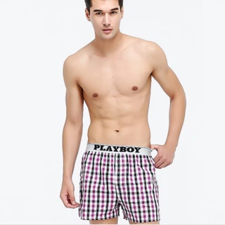 【PLAY BOY】舒適五片式全棉織帶平口褲(3件組隨機取色)