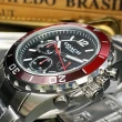 【COACH】COACH手錶型號CH00062(黑色錶面紅黑色錶殼銀色精鋼錶帶款)