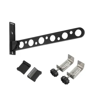 【WE CHAMP】卡扣式折疊鋁合金晾衣架組-單座黑(摺疊晾衣架 曬衣架 晾衣桿 卡扣式 可摺疊 鋁合金) 