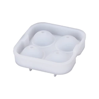 【Fili】創意矽膠四冰球製冰模具(密封設計不易漏水-隨機出色)