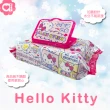 【SANRIO 三麗鷗】Hello Kitty 凱蒂貓手口有蓋柔濕巾/濕紙巾 70 抽 X 12 包 適用於手、口、臉(加蓋)