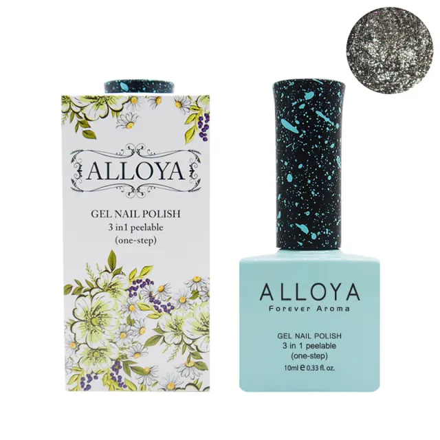 【英國ALLOYA愛若雅】一步光撩指甲油膠(V028輕熟女的故事（溫變 黑金粉-香檳金）)