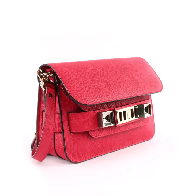 【PROENZA SCHOULER】mini 新款金釦 防刮牛皮 PS11(洋紅色)