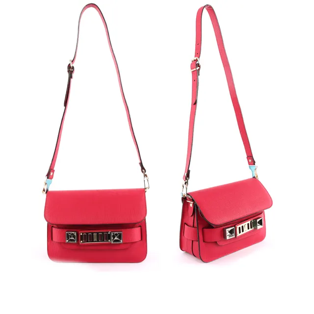 【PROENZA SCHOULER】mini 新款金釦 防刮牛皮 PS11(洋紅色)