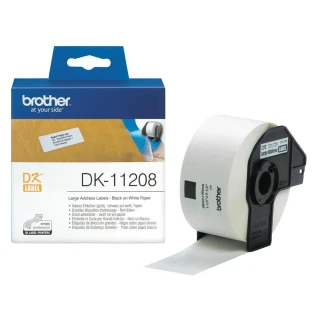【Brother】DK-11208 定型標籤帶 38x90mm 白底黑字(速達)