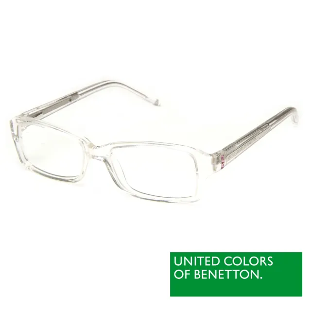 【BENETTON 班尼頓】專業兒童眼鏡 鑲鑽方框混搭設計系列(白/橘紅//紫粉  BB032-01/02/03)