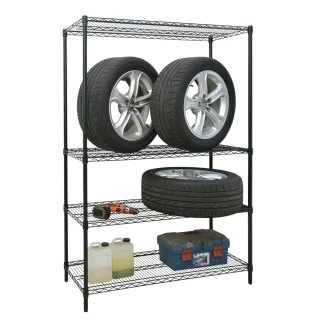 【居家cheaper】荷重型 46X122X150CM四層置物架-烤黑(層架鐵架)