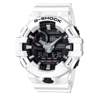 【CASIO】G-SHOCK 3D立體整點刻度搶眼視覺效果設計雙顯錶(GA-700-7A)