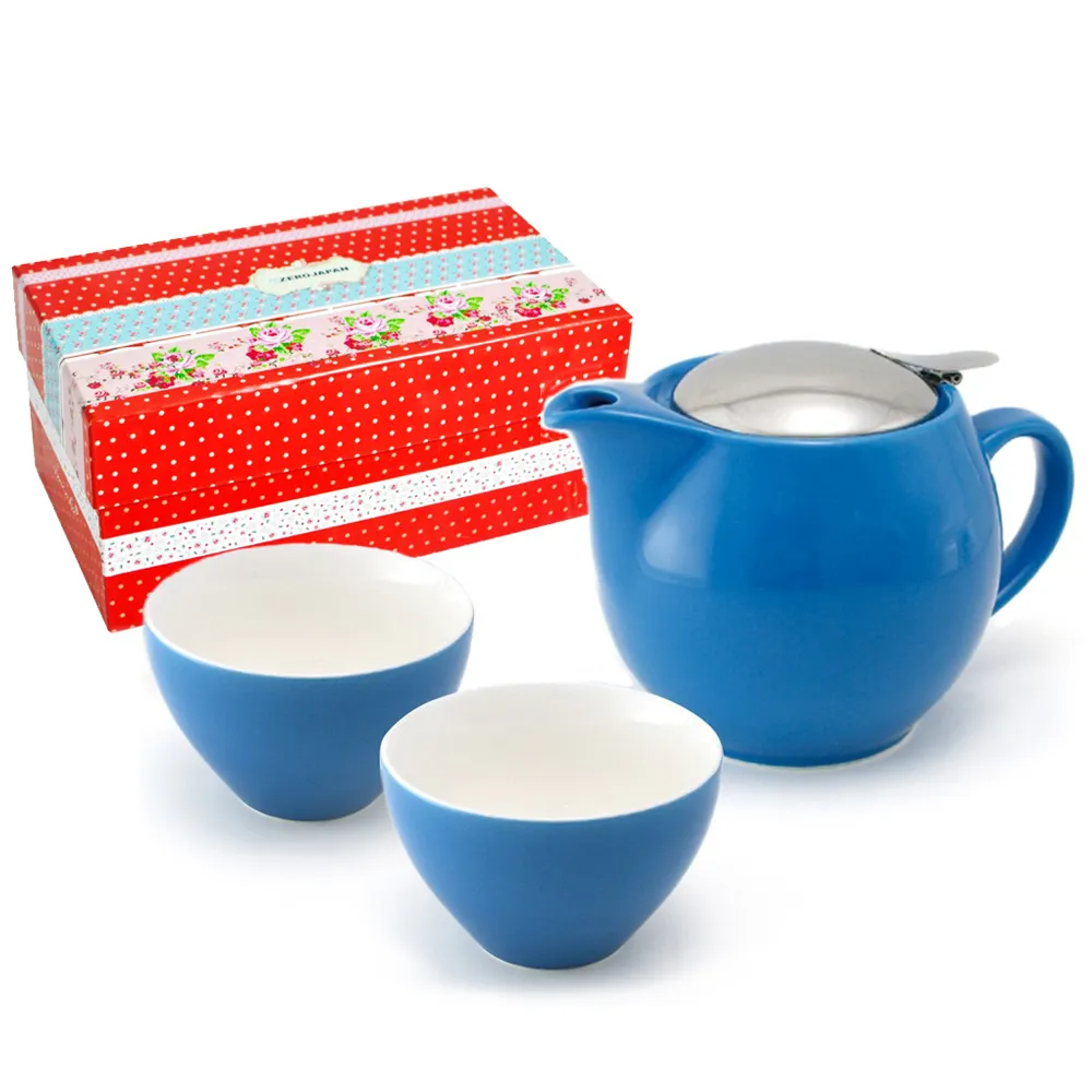 【ZERO JAPAN】典藏陶瓷一壺兩杯超值禮盒組(土耳其藍)