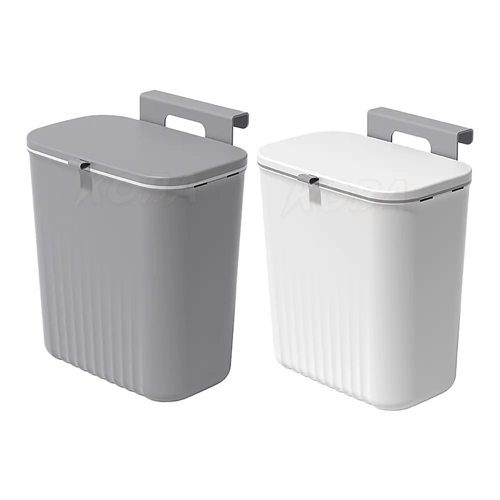 【KOBA】懸掛式垃圾桶-9L(廚房垃圾桶/壁掛垃圾桶/超大容量垃圾桶/廚餘桶/廚房垃圾桶/浴室垃圾桶/無痕壁掛)