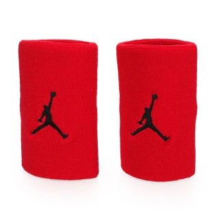 【NIKE】JORDAN JUMPMAN單色腕帶-飛人喬登 籃球 NBA 護腕 一雙入 紅黑(JKN01605OS)