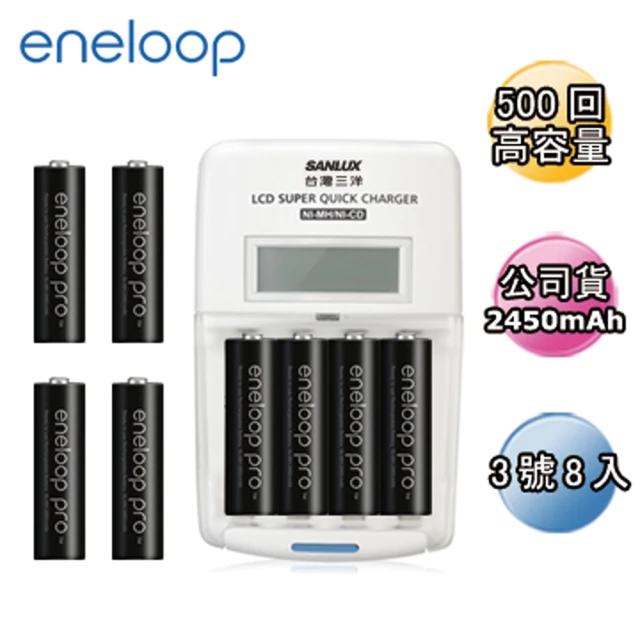 【Panasonic國際牌ENELOOP】高容量充電電池組(旗艦型充電器+3號8入)