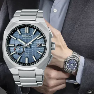 【SEIKO 精工】ASTRON GPS 廣告款八角鬥士3X62鈦金屬男錶-藍x銀/41.2mm 父親節限定(SSJ013J1/3X62-0AA0B)