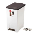 【日本ASVEL】防臭加工腳踏垃圾桶-15L(廚房寢室客廳 簡單時尚 堅固耐用 霧面質感 手提筒 矽膠圈)