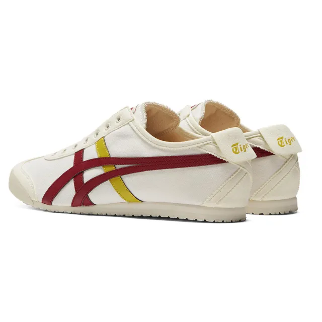 【Onitsuka Tiger】Onitsuka Tiger鬼塚虎 -紅黃線條MEXICO66 SLIP-ON休閒鞋(1183A360-123)