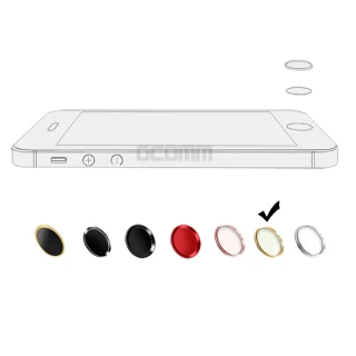 【GCOMM】iPhone Home 按鍵貼 支援指紋辨識(白底金邊 附ScreenCleanPRO抗靜電清潔布)