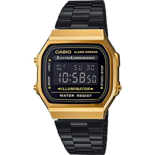 【CASIO 卡西歐】學生錶  Digital 經典電子錶-黑金 畢業禮物 送禮(A168WEGB-1BDF)