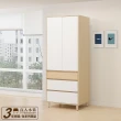 【直人木業】FUTURE北歐風80公分標準開門衣櫃(雙色款)