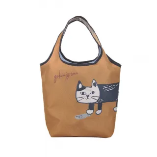 【Kusuguru Japan】日本眼鏡貓 萬用袋 隨身可折疊輕巧收納購物袋 Matilda-san系列(送禮 禮物)
