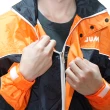 【JUMP】新TV2套裝雨衣+通用鞋套-黑橘(速)