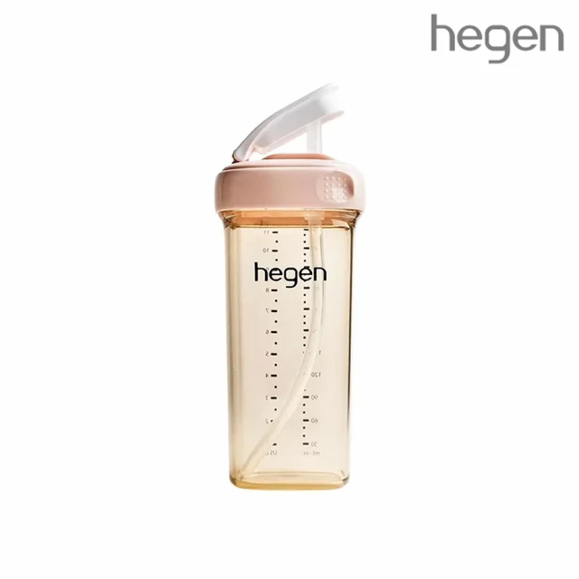 hegen PCTOTM 輕飲時光PPSU方圓型寬口吸管杯2.0 330ml-嫣粉(奶瓶 萬用瓶 寬口 萬用杯 學飲杯 情人節)