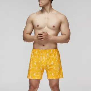 【Mr. DADADO】冰上悍將 M-3L印花四角男內褲 天然絲光棉-吸濕排汗-GHQ327YE(黃)