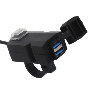 【Mr.U 優先生】雙USB機車QC3.0快充 防水供電座(可免鑽孔安裝 機車車充 防水IP67 環島 外送必備)