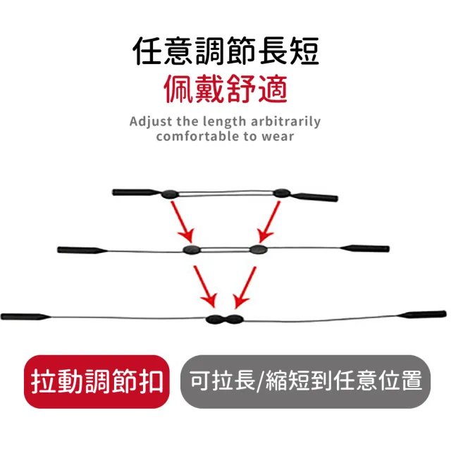 【甩不掉】可調節防掉眼鏡繩綁帶-附收納盒(固定繩帶 戶外活動 運動 耳勾套 眼睛 防滑套 眼鏡掛繩)