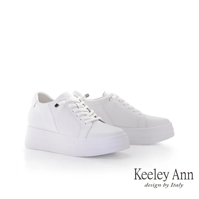 【Keeley Ann】車線內增高休閒鞋(白色276822440-Ann系列)