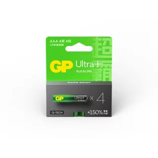 【GP 超霸】超特強鹼性電池4號Ultra Plus 卡裝 4入(GP原廠販售)