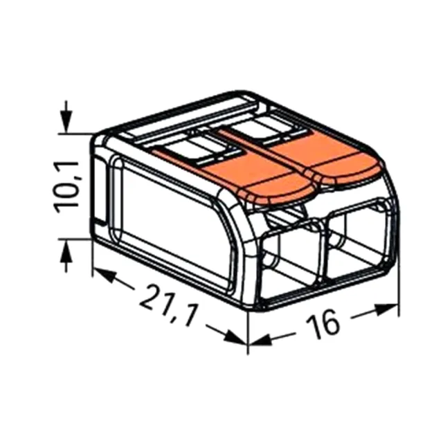 【WAGO 旺科】221-612 德國接線端子 50入盒裝 2孔 0.5-6mm2(快速接頭/電線連接器/快速配線/燈具接線夾)