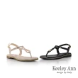 【Keeley Ann】條帶金屬釦夾腳涼鞋(黑色332008110)