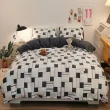 【JEN】簡約格子水洗棉單人床包枕套被套組(8款可選/學生宿舍適用)