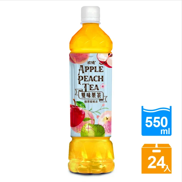 【古道】雙味果茶-蘋果蜜桃茶550mlx24瓶/箱