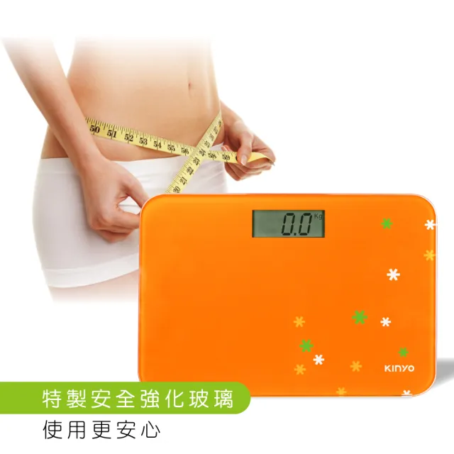 【KINYO】安全輕巧型電子體重計-橘(DS-6581)